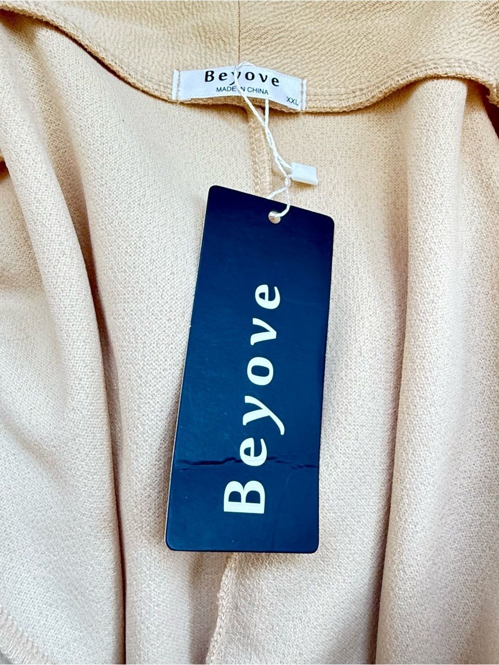 NWT Beyove Single Button Blazer Ruched 3/4 Sleeve Cream Neutral Women's Size XXL - Picture 6 of 12